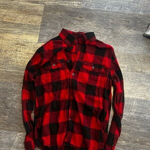 Red and Black Plaid Men's Shirt